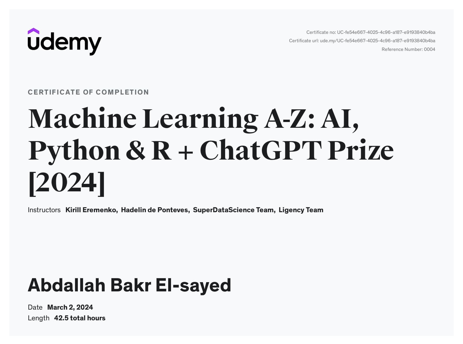 Machine Learning A-Z: AI, Python & R