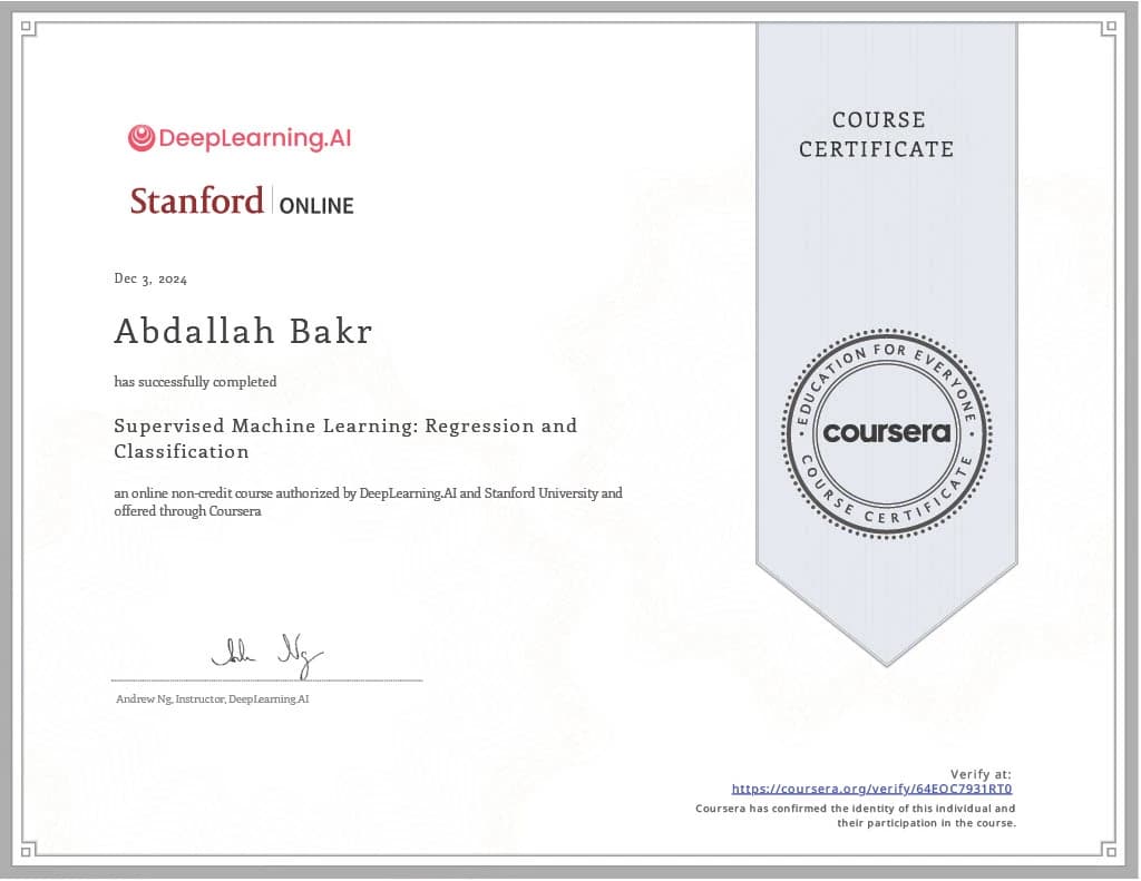 Supervised ML: Regression & Classification