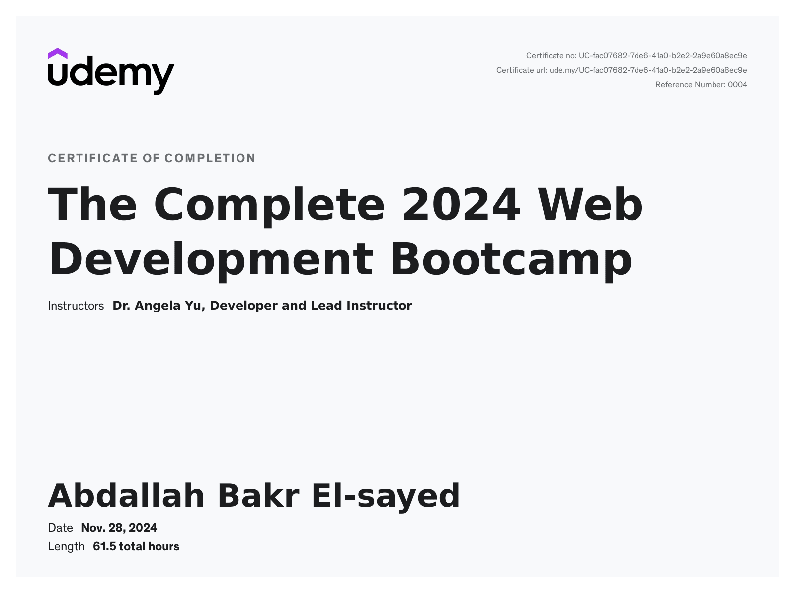 The Complete 2024 Web Development Bootcamp